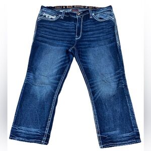 ROCK REVIVAL Pearlie Mid Rise Crop Women's Sz 36 Jeans Denim Capri Cotton Pants